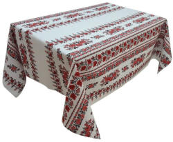CASA GINO Fata de masa cu motive traditionale si flori XL CASA GINO® , bumbac 100%, 135X160, masa 6 persoane (TRADFLORXL) Fata de masa