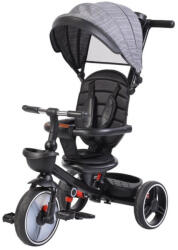 NOVOKIDS Tricicleta pliabila cu copertina NOVOKIDS Classico Trike , Pedale si maner pentru parinti, Scaun reversibil cu rotire 360 grade , Functie Free Wheel, Cadru metalic, Gri (NKCLASSTRKGRAY)