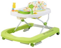 NOVOKIDS Premergator Premium reglabil in 3 trepte de inaltime NOVOKIDS ZooZoo Baby , Roti silentioase din silicon, Cu melodii, Animalute, Pliabil, Verde (NKZOOGREEN)