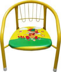 NOVOKIDS Scaun metalic pentru copii Novokids Little chair , Sezut moale cu sunete, Pentru interior si exterior, Dimensiuni 36x36x34 cm , Galben (NKLTCHYLW)