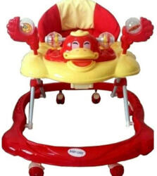BabyCare Premergator Reglabil in 3 Trepte Baby Care Ratusca, Pliabil, 8 Roti, Cu Melodii, Rosu (RRAT)