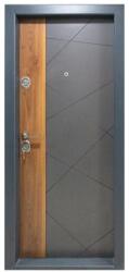 NOVO DOORS Usa metalica de apartament cu izolatie si vizor Novo Doors First Class NDS05, Deschidere Stanga Dreapta, Dimensiune 200X88 cm, Tabla 12 mm, Kit complet, Gri antracit cu insertie Stejar (NDS05)