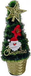NOVOKIDS Brad artificial de Craciun NOVOKIDS Mini Christmas Tree, Pentru casa si birou, Cu decoratiuni si suport incluse, Coroana bogata, Inaltime 35 cm, Pom de Craciun, Ecologic, Verde Natur (NKMINICHRTNATGRE