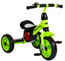 NOVOKIDS Tricicleta cu pedale NOVOKIDS Bonphire , cu melodii si lumini, max 20 kg, roti din spuma cauciucata, cadru metalic, dimensiuni 68X45X47 cm, Verde (NKTRITIBONPHIRE)