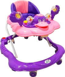 NOVOKIDS Premergator Reglabil in 3 Trepte NOVOKIDS Happy Duck , cu roti din silicon, Ratusca, Pliabil, 8 Roti, Cu Melodii, Mov (NKHPYDUCKPRPLE)