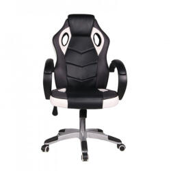NOVOKIDS Scaun gaming si birou NOVOKIDS Gamer PRO, Rotatie 360 grade, Design ergonomic, Inaltime reglabila 117-127 cm, Latime 60 cm, Max 120 kg, Alb cu Negru (NKGMERPROCHAIWHITE)