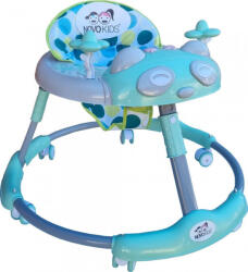 NOVOKIDS Premergator reglabil in 6 trepte de inaltime NOVOKIDS Baby Panda Walker, Cu melodii, Pliabil, Max 20 kg, Roti silentioase, Model Ursulet Panda, Verde Turquoise (NKBBYPANWLKTURQ)