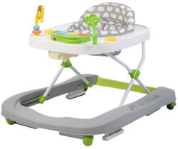 NOVOKIDS Premergator Premium reglabil in 3 trepte de inaltime NOVOKIDS ZooZoo Baby , Roti silentioase din silicon, Cu melodii, Animalute, Pliabil, Gri (NKZOOGRAY)