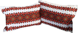 CASA GINO Set 2 fete de perna cu motive traditionale Casa Gino®, din bumbac 100%, dimensiune 48X65 centimetri, model Traditional cu Rosu (SET2FPTRADRES48X60) Lenjerie de pat