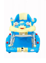 BabyCare Premergator cu sistem de balansare Baby Care H914 Ratusca, cu melodii, reglabil in 3 trepte de inaltime, Albastru (H914BL)