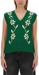 YMC Vesta dama YMC KNITTED VEST (Q8WAA_GREENECRU)