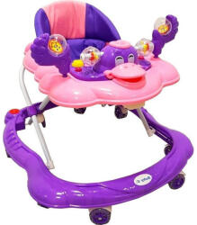 NOVOKIDS Premergator reglabil in 3 trepte NOVOKIDS Baby C, cu melodii, roti silentioase din silicon, Ratusca, Pliabil, Mov (NKBBCPURPLEDUCK)