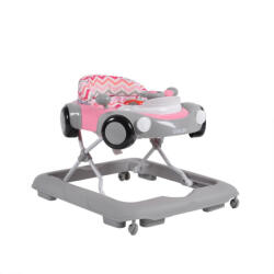 NOVOKIDS Premergator Reglabil in 3 Trepte NOVOKIDS Shelby Mini Car , Roti silentioase, Pliabil, 8 Roti, Cu Melodii si volan, Model Masinuta, Roz (NKSHLBYWALKPINK)