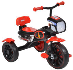 NOVOKIDS Tricicleta cu pedale NOVOKIDS Eagle Trike , Cu melodii si lumini, Carena, Max 25 kg, Roti din cauciuc EVA, Cadru metalic, Far luminos, Rosu (NKEAGTRED)