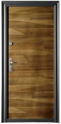 NOVO DOORS Usa metalica de exterior cu izolatie si vizor Novo Doors ND7004 , 2 yale, tabla 0, 7 mm, balamale si clanta incluse, toc de 7 centimetri, pentru casa si apartament, Maron (ND7004)