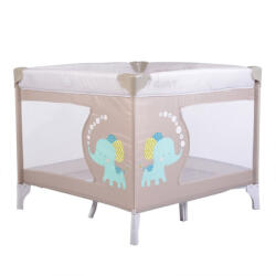 NOVOKIDS Tarc de joaca portabil pentru interior si exterior NOVOKIDS Little Giant , Pliabil, Dimensiuni 93X93X77 cm, Inaltime 77 cm, Geanta transport si saltea incluse, Model Elefant, Gri (NKGINTGRAY)