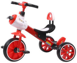 NOVOKIDS Tricicleta cu pedale NOVOKIDS Plane Trike, Cu melodii si lumini, Max 30 kg, Roti din spuma cauciucata, Cadru metalic, Model avion, Rosu (NKPLNETRIKERED)