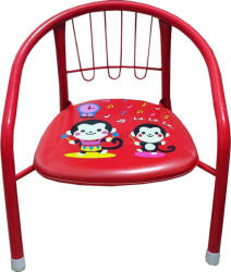 NOVOKIDS Scaun metalic pentru copii Novokids Little chair , Sezut moale cu sunete, Pentru interior si exterior, Dimensiuni 36x36x34 cm , Vopsea lucioasa, Rosu (NKLTCHRED)