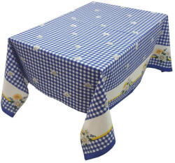 CASA GINO Fata de masa cu carouri alb si albastre si margarete CASA GINO , bumbac 100%, 150X160, masa 6 persoane, Albastru cu margarete (FMSAHMARGABLUE) Fata de masa