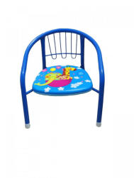 NOVOKIDS Scaun metalic pentru copii Novokids Little chair, Sezut moale cu sunete, Interior si exterior, Dimensiuni 36x36x34 cm, Vopsea lucioasa, Albastru (NKLTCHBLUE)