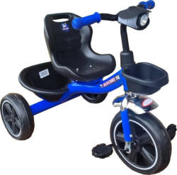 NOVOKIDS Tricicleta cu pedale NOVOKIDS Falcon Trike, Cu melodii si lumini, Max 30 kg, Roti din spuma cauciucata EVA, Cadru metalic, Model motocicleta, Albastru (NKFLCNTRIKEBLUE)