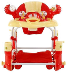 BabyCare Premergator cu sistem de balansare Baby Care H914, cu melodii, functie balansoar, Ratusca, Rosu (BBCH914RED)