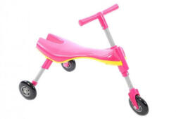 NOVOKIDS Tricicleta pliabila pentru copii Kids Scuttle Bug, cadru metalic, 3 roti din silicon, stabilitate mare, ROZ (PINKBUG)
