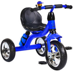 NOVOKIDS Tricicleta cu pedale NOVOKIDS Chavalier , Cu sonerie si sticla de apa, max 20 kg, Roti din spuma cauciucata EVA, Cadru metalic, Dimensiuni 75X54X46 cm, Albastru (NKCHEVALBLUE)