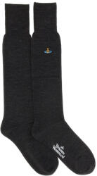 Vivienne Westwood Sosete dama VIVIENNE WESTWOOD HIGH SOCKS WITH ORB EMBROIDERY (81040002_K0025P410)