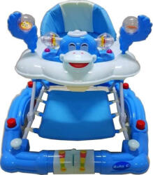 BabyCare Premergator cu sistem de balansare Baby Care , roti din silicon, cu melodii, Ratusca, Pliabil, Albastru (BC914SILBLUE)