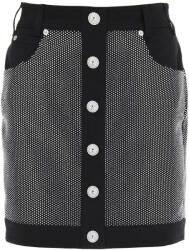 Balmain Fusta dama BALMAIN rhinestone-studded denim mini skirt (BF0LB861DD76 EHV)