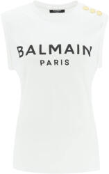 Balmain Tricou dama BALMAIN logo top with embossed buttons (CF1ED001BB02 GAB)