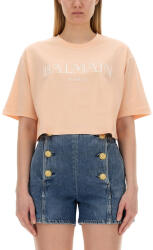 Balmain Tricou dama BALMAIN T-SHIRT WITH LOGO (CF2EE020_BC74KDB)