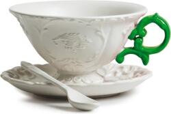 Seletti Ceașcă pentru ceai I-Tea verde cu farfurioară și linguriță (09858ver)