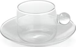 Zafferano Ceașcă pentru ceai Bilia 220 ml transparentă cu farfurioară (BA00700)