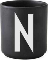 Design Letters Cană AJ litera N neagră de porțelan (10204000N)