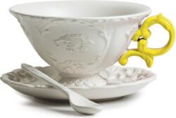 Seletti Ceașcă pentru ceai I-Tea galbenă cu farfurioară și linguriță (09858gia)