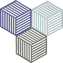 Zone Denmark Suporturi pentru vase fierbinți Hexagon albastre-verzi 3 buc (32703)
