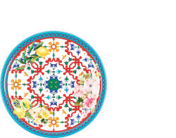 Guzzini Farfurie pentru prânz Flowers & Lemon 27, 5 cm albastru-roșie (28190152)