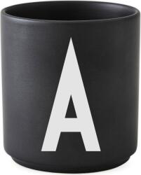 Design Letters Cană AJ litera A neagră de porțelan (10204000A)
