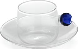 Zafferano Ceașcă pentru ceai Bilia 220 ml albastră cu farfurioară (BA00707)