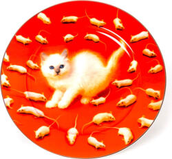 Seletti Farfurie Seletti Wears Toiletpaper Kitten cu margine aurie (16915)
