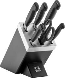ZWILLING Bloc cu autoascuțire cu 5 cuțite și forfecuță Four Star negre (35145-007-0)