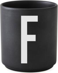 Design Letters Cană AJ litera F neagră de porțelan (10204000F)
