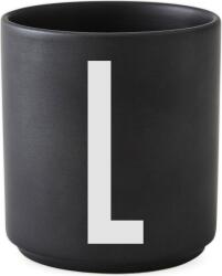 Design Letters Cană AJ litera L neagră de porțelan (10204000L)