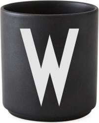 Design Letters Cană AJ litera W neagră de porțelan (10204000W)