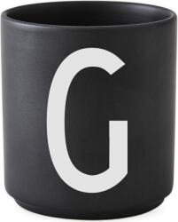 Design Letters Cană AJ litera G neagră de porțelan (10204000G)