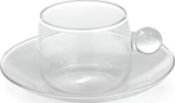 Zafferano Ceașcă pentru cafea Bilia 120 ml transparentă cu farfurioară (BA00800)