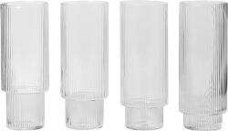 Ferm Living Pahare Ripple înalte străvezii 4 buc (5445) Pahar
