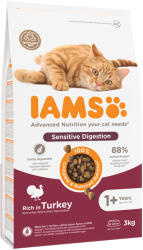Iams 2x3kg IAMS Advanced Nutrition Sensitive Digestion pulyka száraz macskatáp